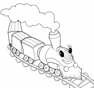 Cartoon Steam Train - coloring page n° 1267