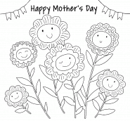 Happy Mother's Day (Cartoon Flowers) - coloring page n° 1279
