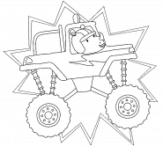 Rhino Driving a Monster Truck - coloring page n° 1280