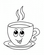 Cartoon Coffee Cup - coloring page n° 1285