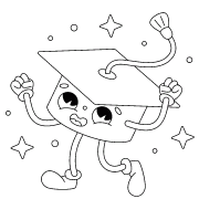 Cartoon Graduation Cap - coloring page n° 1286