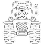 Funny Bear on a Tractor - coloring page n° 1288