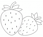 Appetizing Strawberries with Leaves - coloring page n° 1289