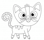 Cartoon Cat with Green Eyes - coloring page n° 1303