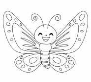 Cartoon Happy Butterfly - coloring page n° 1305