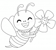 Cartoon Happy Bee - coloring page n° 1306