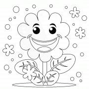 Cartoon Happy Flower - coloring page n° 1307