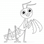 Cartoon Praying Mantis - coloring page n° 1312