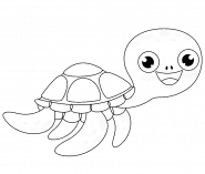 Cartoon Sea Turtle - coloring page n° 1314