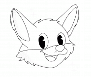 Cartoon Fox Face - coloring page n° 1315