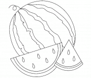 Watermelon and Two Slices - coloring page n° 1328