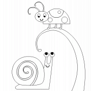 Ladybug and snail - coloring page n° 133