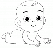 Happy Baby Crawling on the Floor - coloring page n° 1332