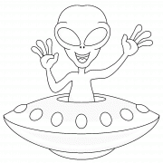 Funny Alien - coloring page n° 1338