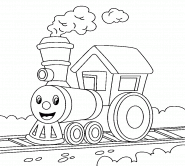 Cute Cartoon Train - coloring page n° 1343