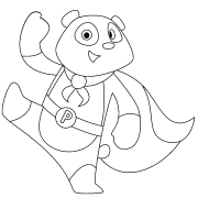 Panda Super Hero - coloring page n° 1345