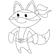 Fox Super Hero - coloring page n° 1346