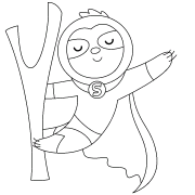 Sloth Super Hero - coloring page n° 1347