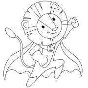 Lion Super Hero - coloring page n° 1349