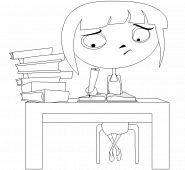 School girl working - coloring page n° 135