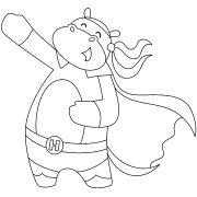 Hippo Superhero - coloring page n° 1350