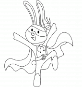 Rabbit Superhero - coloring page n° 1351