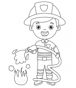 Young Fireman - coloring page n° 1357
