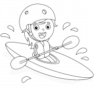 Kid Kayaking - coloring page n° 1358