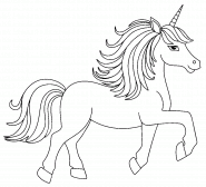 Proud Unicorn Walking - coloring page n° 1378