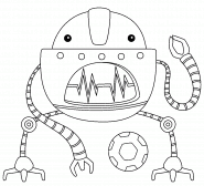 Funny Robot Playing Soccer - coloring page n° 1384