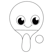 Cartoon Ping Pong Racket  - coloring page n° 1385