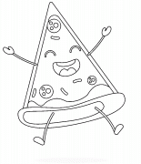 Happy Slice of Pizza - coloring page n° 1390