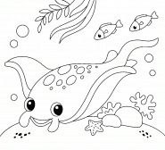 Cartoon Stingray - coloring page n° 1396