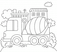 Concrete Mixer Truck  - coloring page n° 1401