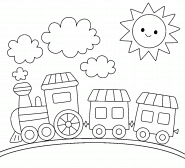 Little Train on a Sunny Day - coloring page n° 1402