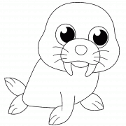 Cartoon Walrus - coloring page n° 1412