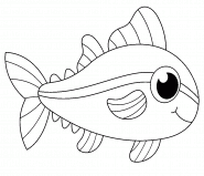 Cartoon Tuna Fish - coloring page n° 1414