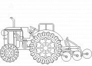 Tractor with Rotary Hoe - coloring page n° 142