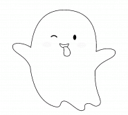 kawaii Ghost - coloring page n° 1423