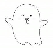 kawaii Ghost - coloring page n° 1423