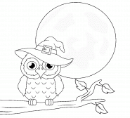 Halloween Owl with Full Moon - coloring page n° 1426