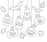 Hanging Halloween Pumpkins - coloring page n° 1429