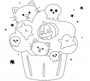 Halloween Cupcake - coloring page n° 1430