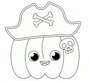 Pumpkin Wearing Pirate Hat - coloring page n° 1435