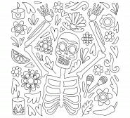Colorful Skeleton (Mexican Day of the Dead) - coloring page n° 1440