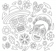 Calavera Couple (Day of the Dead) - coloring page n° 1442