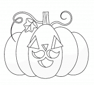 Funny Halloween Pumpkin with a Mustache - coloring page n° 1447