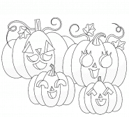 A Family of Halloween Pumpkins - coloring page n° 1451