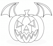 Halloween Pumpkin Bat - coloring page n° 1455