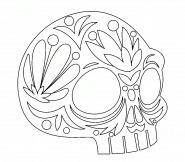 Skull With Flowers Decor (Day of The Dead) - coloring page n° 1457